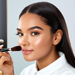 **

"A professional makeup artist in a brightly lit studio, applying makeup to a model. The artist is focused and skilled, using high-quality brushes. The model is looking confidently at the camera.  The overall look is natural and radiant.  Fully clothed, modest clothing, appropriate attire, safe for work, perfect anatomy, natural proportions, professional photography, high quality, family-friendly."

**