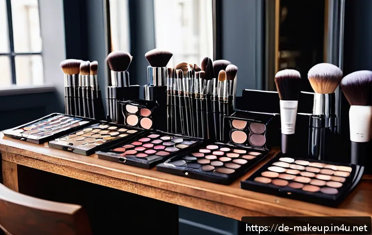 메이크업아티스트를 위한 해외 연수 과정 - A professional makeup artist workshop set in a stylish Parisian studio, featuring diverse models wit...